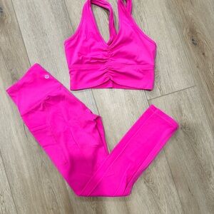 lululemon athletica Pink Sports Bra and Leggings Set
